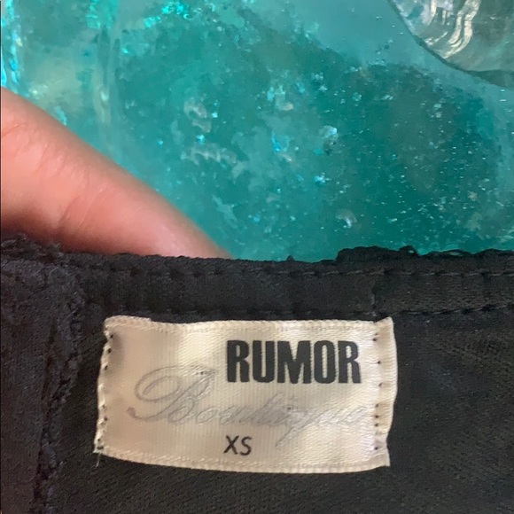 BLACK Lace Halter top, RUMOR, bought at LF, Plunge neck - Picture 7 of 7